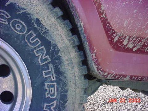 1980 Ford Bronco - and here is a close up of the tire mind you I had the rt front tire and lt rear tire off the ground prior to me rolling back down just to t…