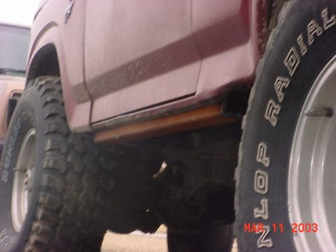 1980 Ford Bronco - one more pic of the rock sliders installed from the back by the drivers sidfe tire. I got this Idea from a post at 2 big broncos site here…