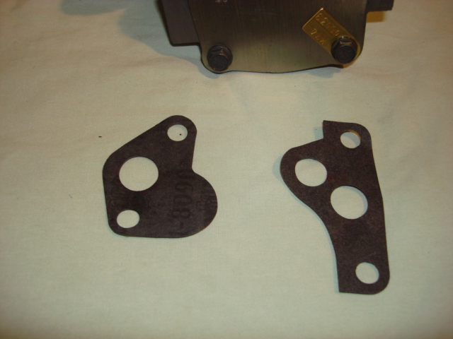Here are both of the gaskets for the pickup tube and the pump to block.