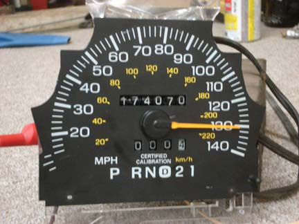 1992 Ford Crown Victoria - This is a car speedometer with an odometer reading of 174070 and gear indicator.
