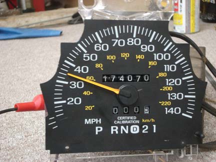 1992 Ford Crown Victoria - A close-up of a car's speedometer and odometer, showing mileage and speed readings.
