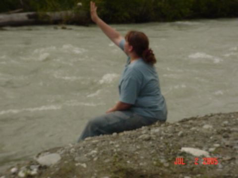 1978 Ford Bronco - A woman sits by a fast-flowing river, with a date stamp indicating July 2, 2005.