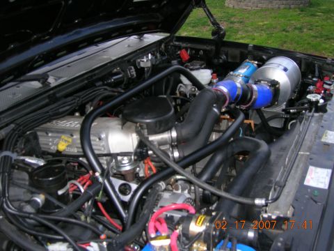 1996 Ford Bronco - The engine bay shows a modified engine with a turbocharger and custom intake piping. A date stamp indicates 02/17/2007.