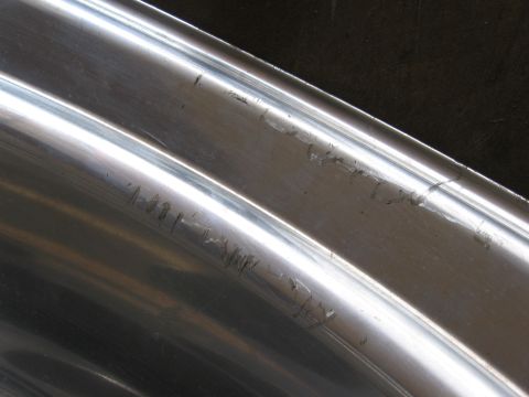 1974 Ford F-100 - Scratched chrome trim pieces are shown in this close-up view.