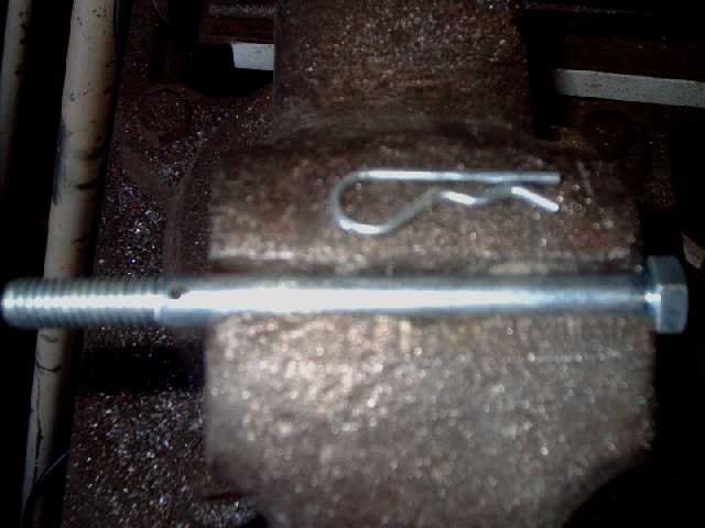 drill hole thru 3.8"x3-1/2" bolt for key