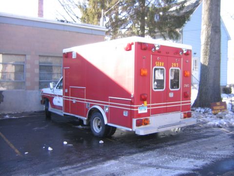 1984 Ford F-350 - This ambulance truck appears to be from the early 1980s, not a 1984 Ford F-350.
