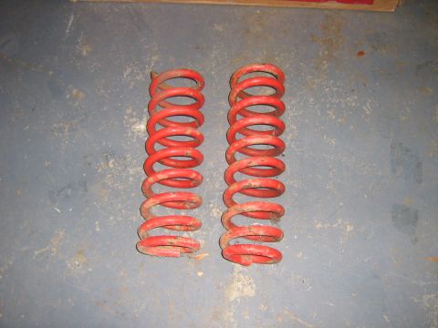 1995 Ford Bronco - Pair of red coil springs shown on a concrete surface.