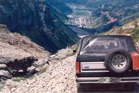 1979 Ford Bronco - Looking down on Telluride from Black Bear