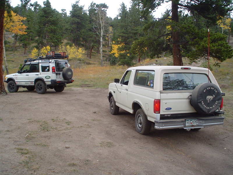My Uncles LR and my Bronco resting...