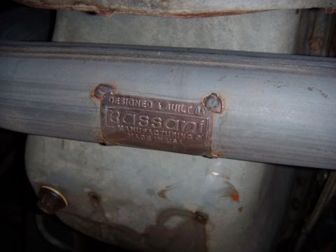1992 Ford Bronco - Exhaust pipe with manufacturer plate from Bassani Manufacturing.