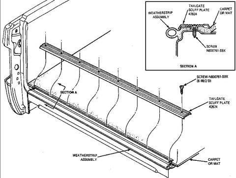 1986 Ford Bronco - Exploded view with Ford part numbers