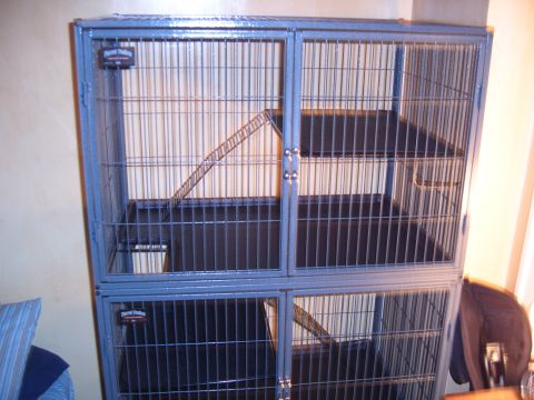 1993 Ford Bronco - A multi-level wire cage, likely for small animals, is shown in a room setting.