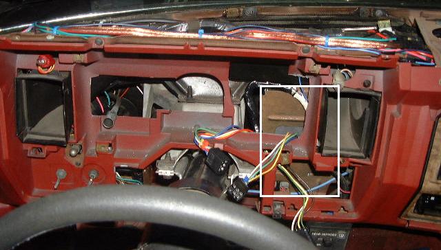 Here is where the EEC mounts under the dash.  It is so safe here; no side impact, water under the hood, or underhood heat will ever bother it.