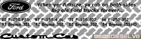 2002 Ford F-250 - This is a document listing various Ford truck models and their years, with a Ford logo at the top.