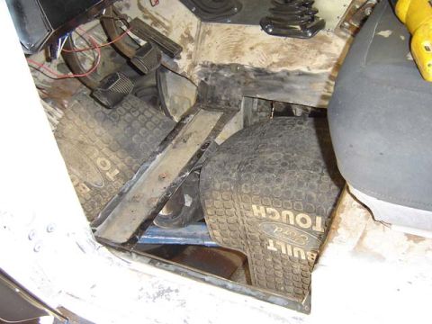 1971 Ford Bronco - cut out drivers side floor board.