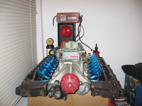 1988 Mercury Grand Marquis - engine as of Feb. '07 Carb, Intake, Heads, 1.72 Roller Rockers, Distributor, MSD 6A Box and Blaster 3 Coil.