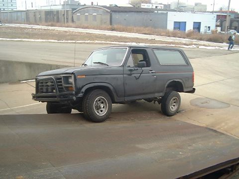 1986 Ford Bronco - This 1986 Ford Bronco is shown from a 3/4 front angle.