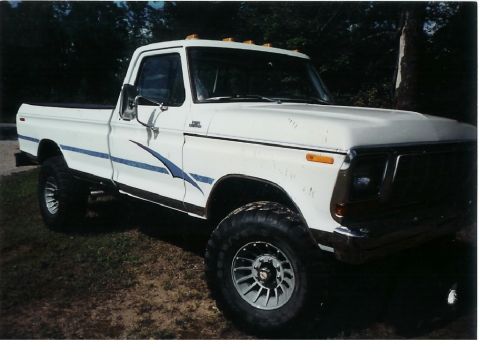 1978 Ford Bronco - This white pickup truck appears to be from the 1970s, not a 1978 Ford Bronco.