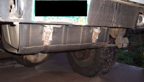 1986 Ford Bronco - Keith Lawyer's Tank "Reinforced gas tank skid by taking a 2nd stock skid, trimming and welding together"