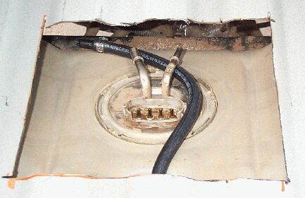 1986 Ford Bronco - Fuel pump access hole, i think Keith has a "saw my life flash" kinda story behind this one