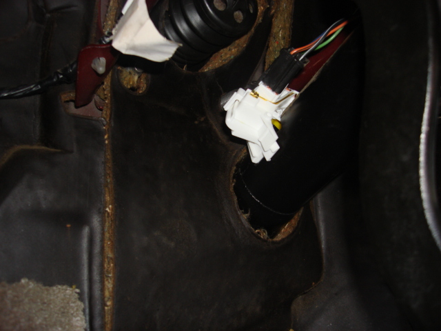 it clips just inside of the firewall on the inside. here is the new one in place.