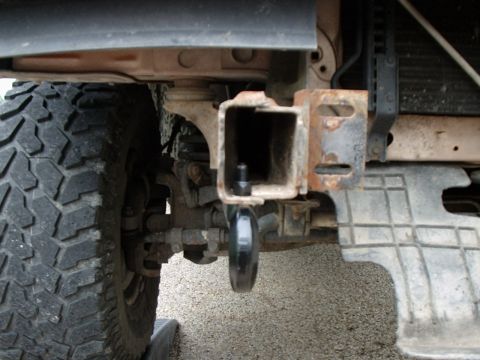 1996 Ford Bronco - This photo shows a tow hitch receiver and shackle, not a specific vehicle model or year.