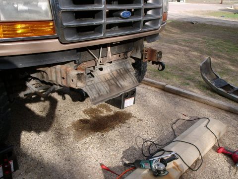 1996 Ford Bronco - Here is a shot of both hooks. Only thing left is to mark and cut the bumper to go around the hooks.