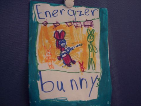 2007 Dodge Durango - A child's drawing depicts the Energizer Bunny and other rabbits.