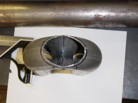 1991 Ford Bronco - Custom exhaust pipe section shown with measuring tools.