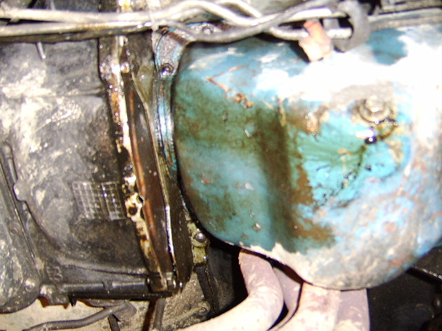 You can see the path of the oil leak here