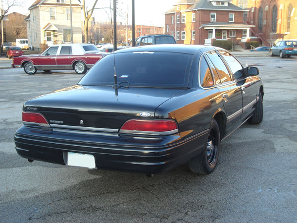 Black 1992 Ford Crown Victoria rear view