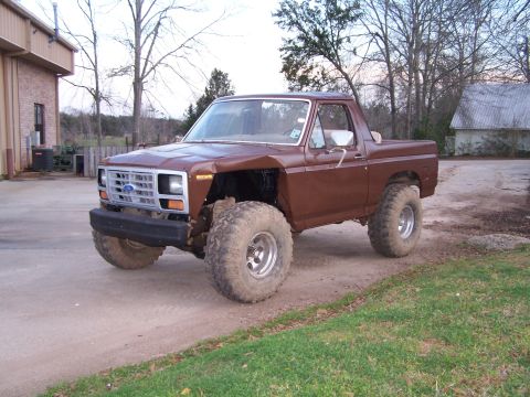 1981 Ford Bronco - This modified Ford Bronco sits high on oversized tires, ready for off-road adventures.