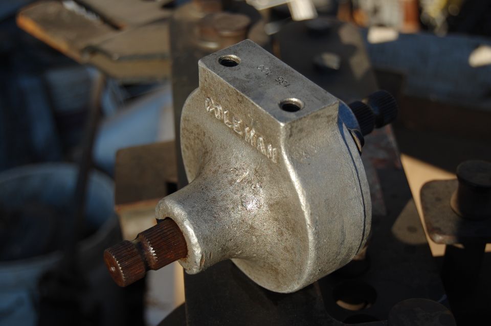 Steering box part with 'Coleman' visible