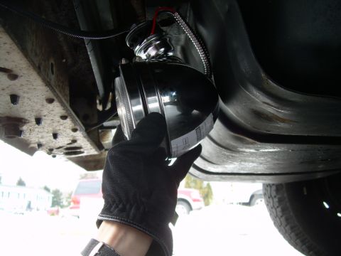1988 Ford Bronco - First initial placement idea. Turns out couldn't mount through the large hole.