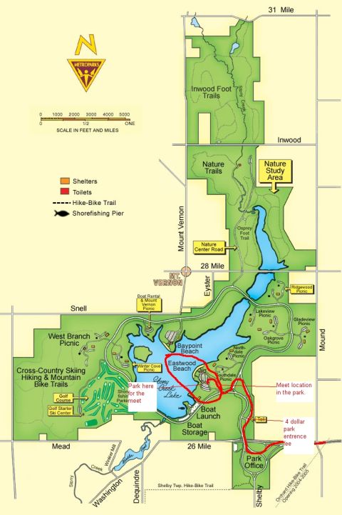 1995 Ford Thunderbird - This is a map of a park, detailing various recreational areas and trails within the park.