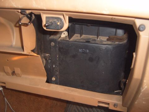 1988 Ford Bronco - Close-up of an interior HVAC component, possibly from a Ford Bronco, showing a part number.