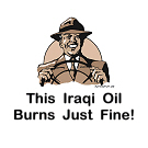 1993 Ford Bronco - Illustration depicts a man driving and states 'This Iraqi Oil Burns Just Fine!'.
