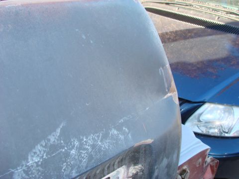 1979 Ford Bronco - Weathered vehicle body panel in foreground, with another vehicle visible behind it.