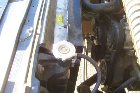 1994 Ford F-150 - Radiator cap and engine belt assembly visible in engine bay.