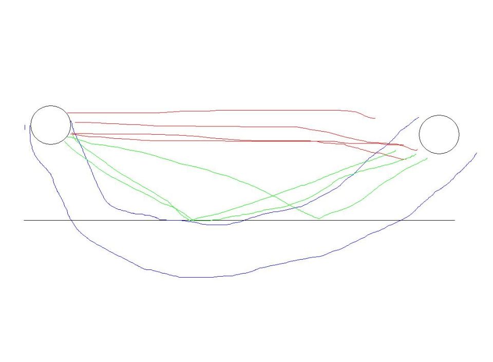 Abstract colored line drawing with no labels