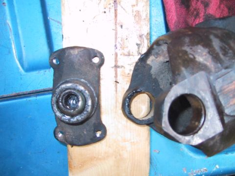1988 Ford Bronco - Close-up of driveshaft universal joint parts, likely for a vehicle rebuild.