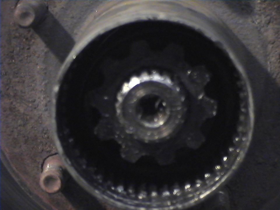 Close-up of a splined hub assembly, likely for a 4x4 vehicle