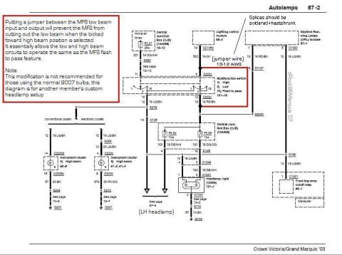 1996 Mercury Grand Marquis - Bypassing the MFS to allow low beam on w/ high beam Not recommended for those running 9007 bulbs