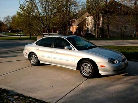 1997 Ford Taurus - This sedan has a rounded body style and a distinctive front end.