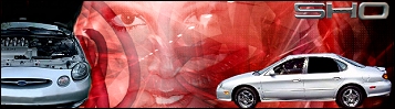 1997 Ford Taurus - 1997 Ford Taurus SHO sedan with engine bay open, side profile visible.