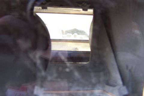 1990 Ford Bronco - Interior view from the driver's seat, looking out through the windshield.