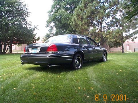 1998 Ford Crown Victoria - Rear view of a 1998 Ford Crown Victoria parked on a grassy lawn.