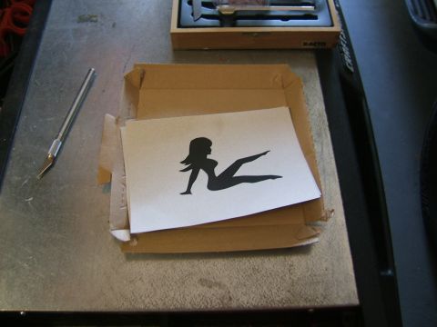 1991 Ford Bronco - naked truck flap lady stencil