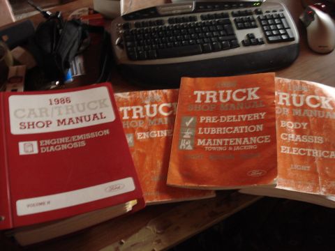 1986 Ford Bronco - Collection of 1986 Ford shop manuals, including Car/Truck and Truck editions.