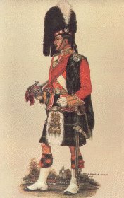 1998 Ford Crown Victoria - A historical illustration depicts a Scottish soldier in traditional military attire, complete with a kilt and feathered hat.